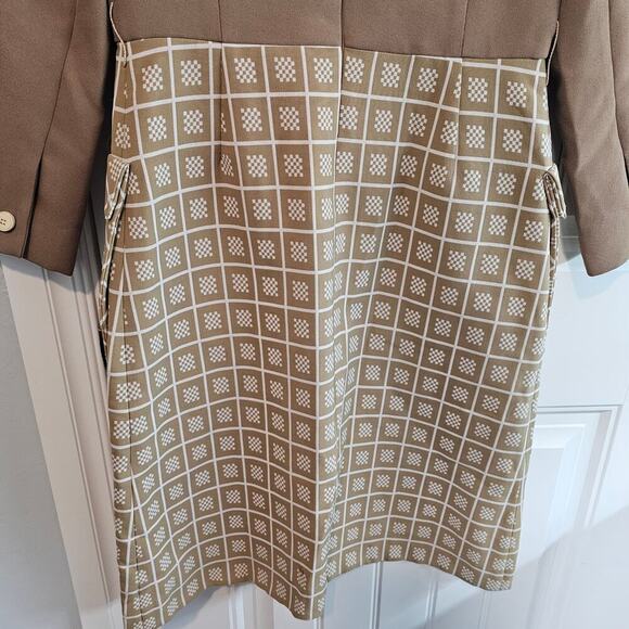 Vintage 60s Contima Shift Dress Womens Medium Brown Mod Twee ALine Preppy Pinup - Picture 6 of 13